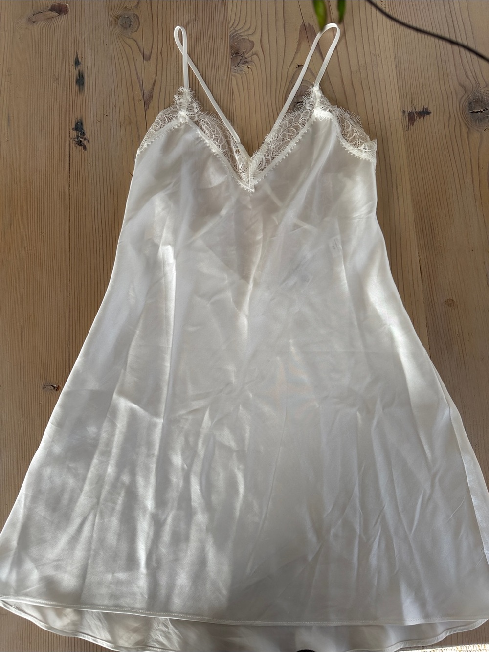 In Bloom by Jonquil Silky Lace-Trim Chemise - White